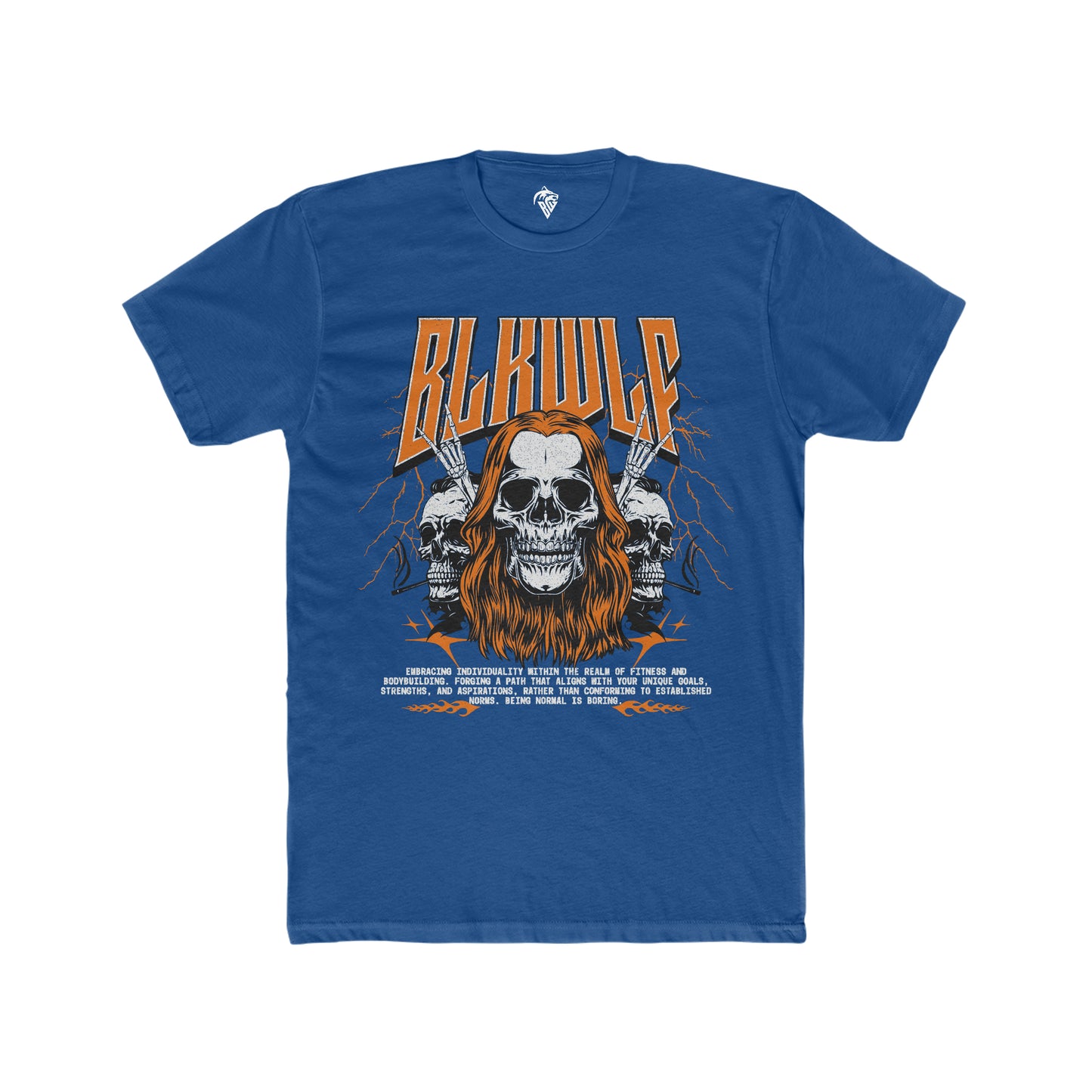 BLKWLF Mens Metal Head Cotton Crew Tee
