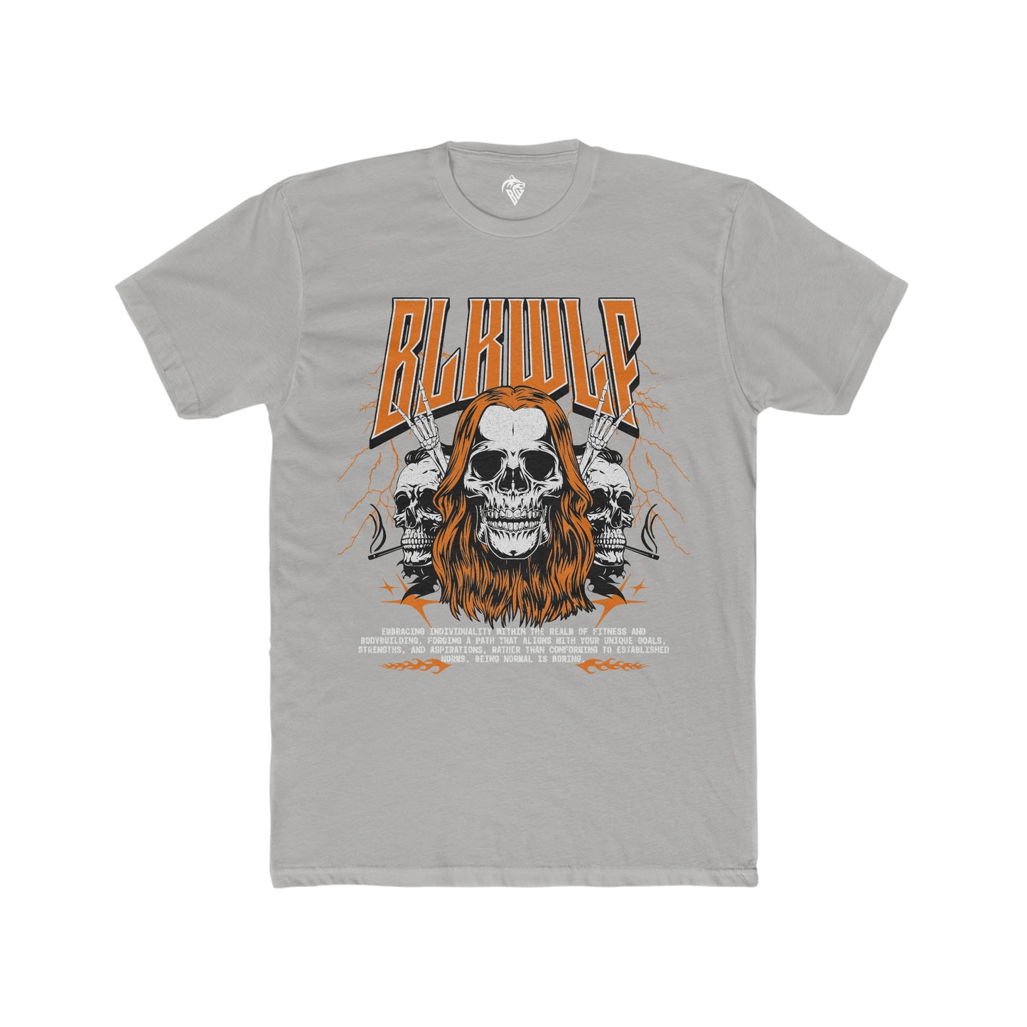 BLKWLF Mens Metal Head Cotton Crew Tee