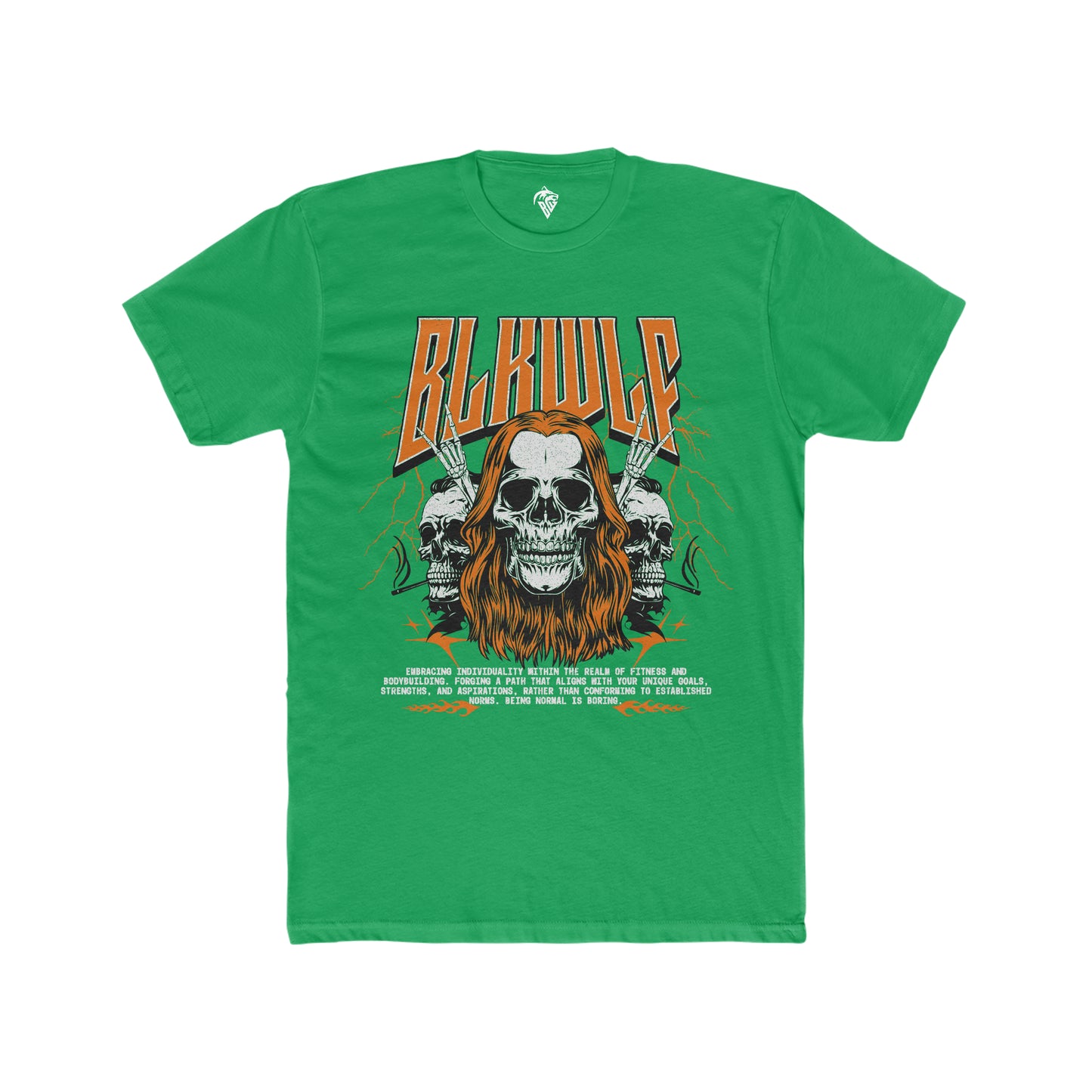 BLKWLF Mens Metal Head Cotton Crew Tee