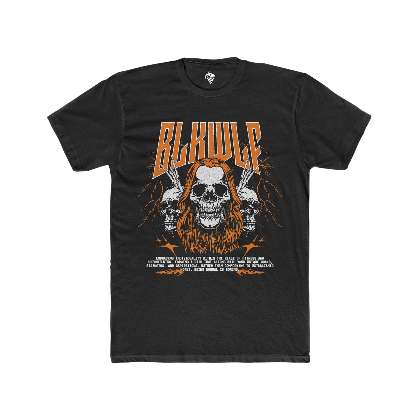 BLKWLF Mens Metal Head Cotton Crew Tee